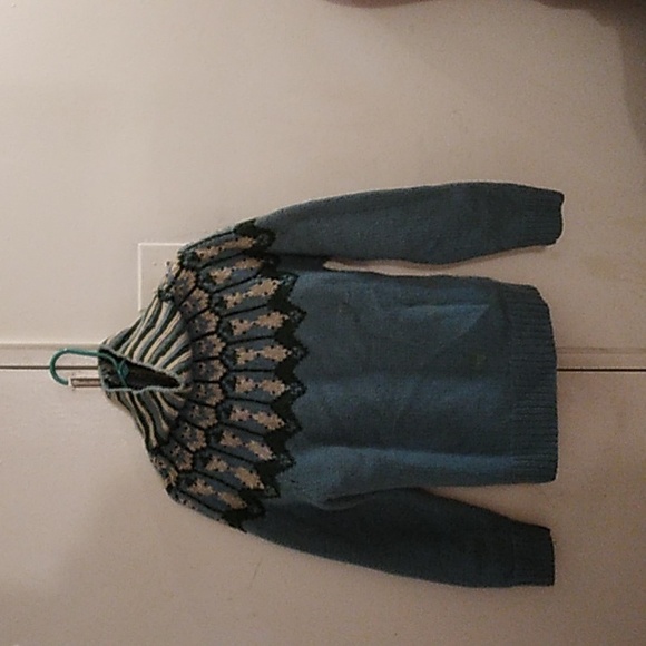 Teal sweater Cowl neck - Picture 3 of 4